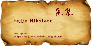 Hejja Nikolett névjegykártya